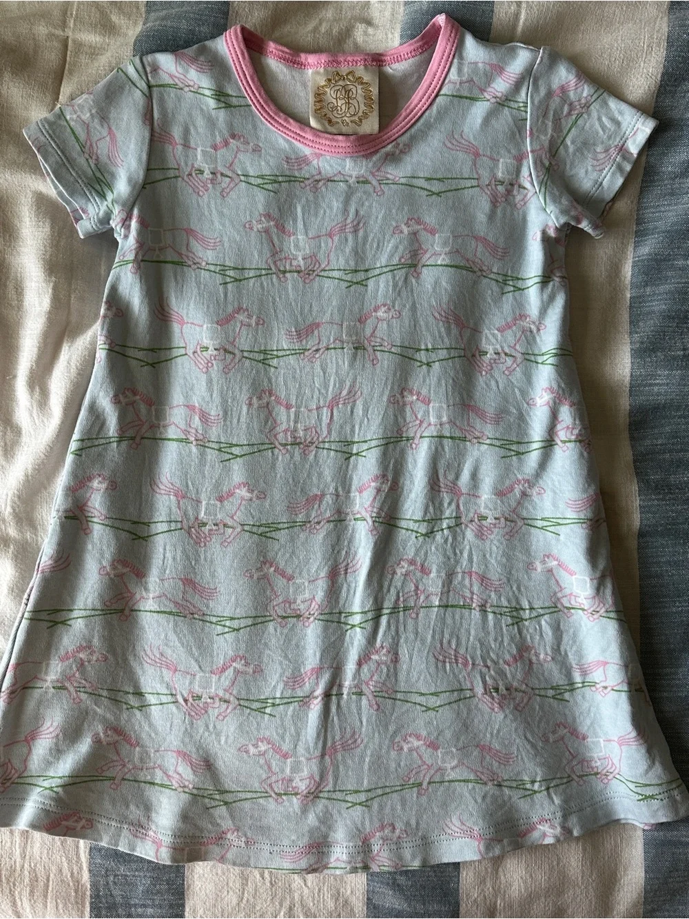 The Beaufort Bonnet Company Derby Days Polly Play Dress with Pink Horse Print